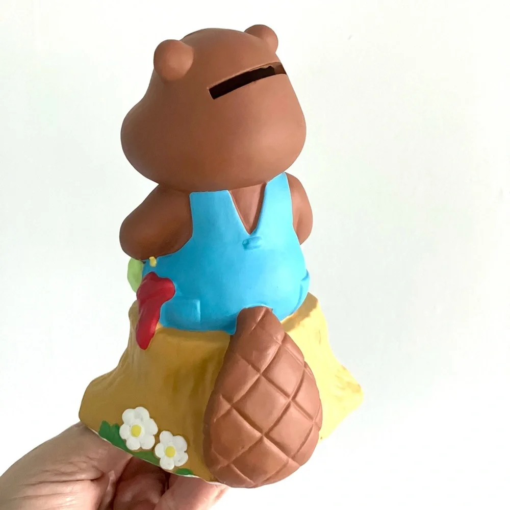 Vintage 80’s Get Along Gang Bingo Beaver animal ceramic coin bank